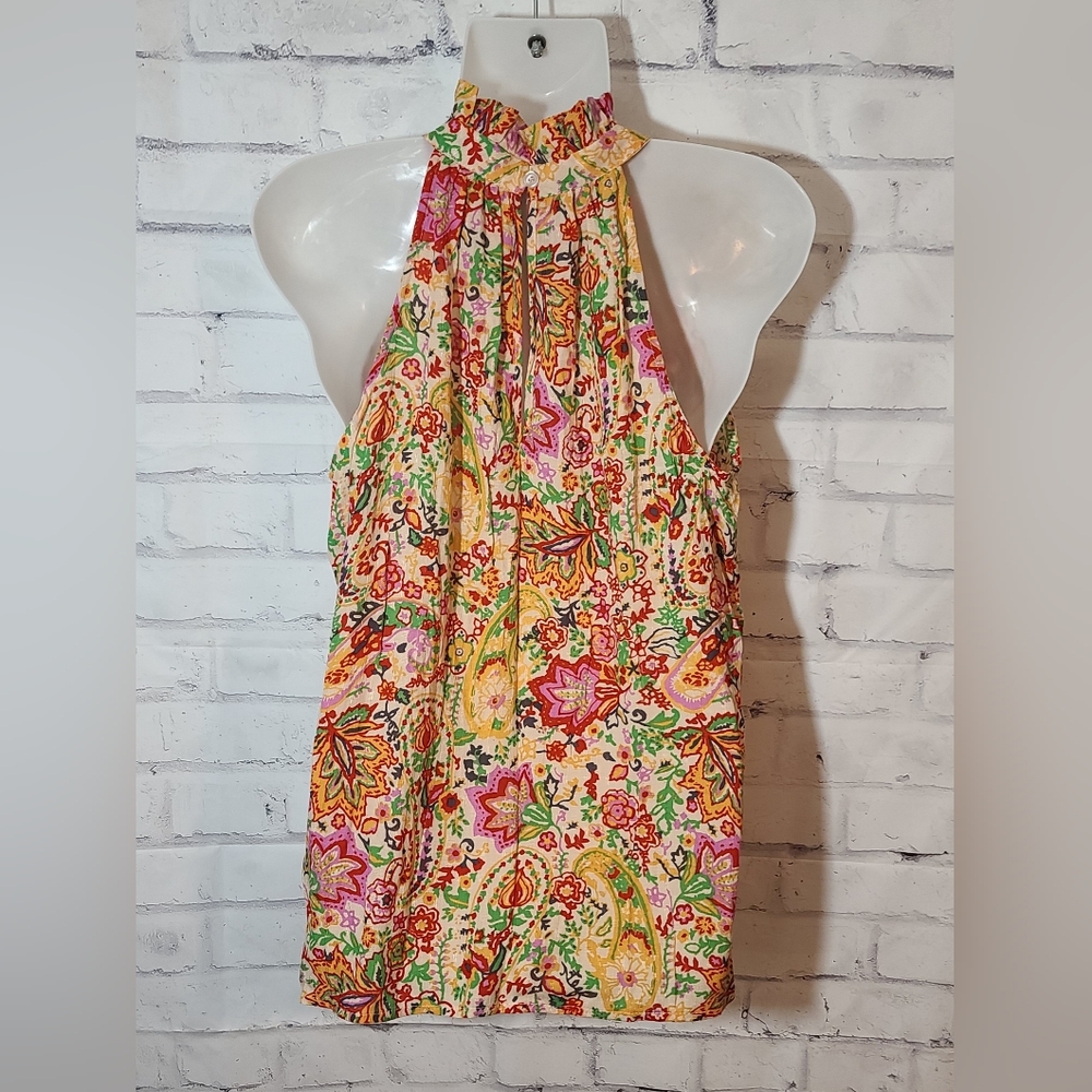 Cynthia Rowley Floral High Neck Halter Swing Top Small - Picture 5 of 5